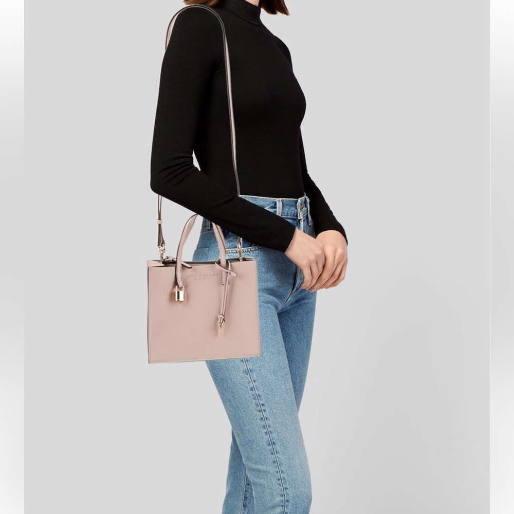 Marc Jacobs Mini Grind Coated Leather Crossbody Tote Bag Satchel Purse $350